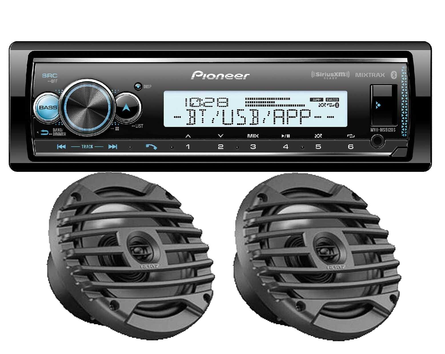 Pioneer MVH-MS512BS Marine Digital Media Receiver + 6.5″ Marine 2 Way Speakers