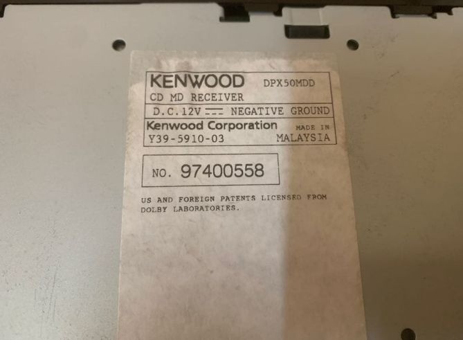 KENWOOD DPX-50MD 2DIN Car Audio CD MD Receiver AUX AM/FM JDM Japan Used