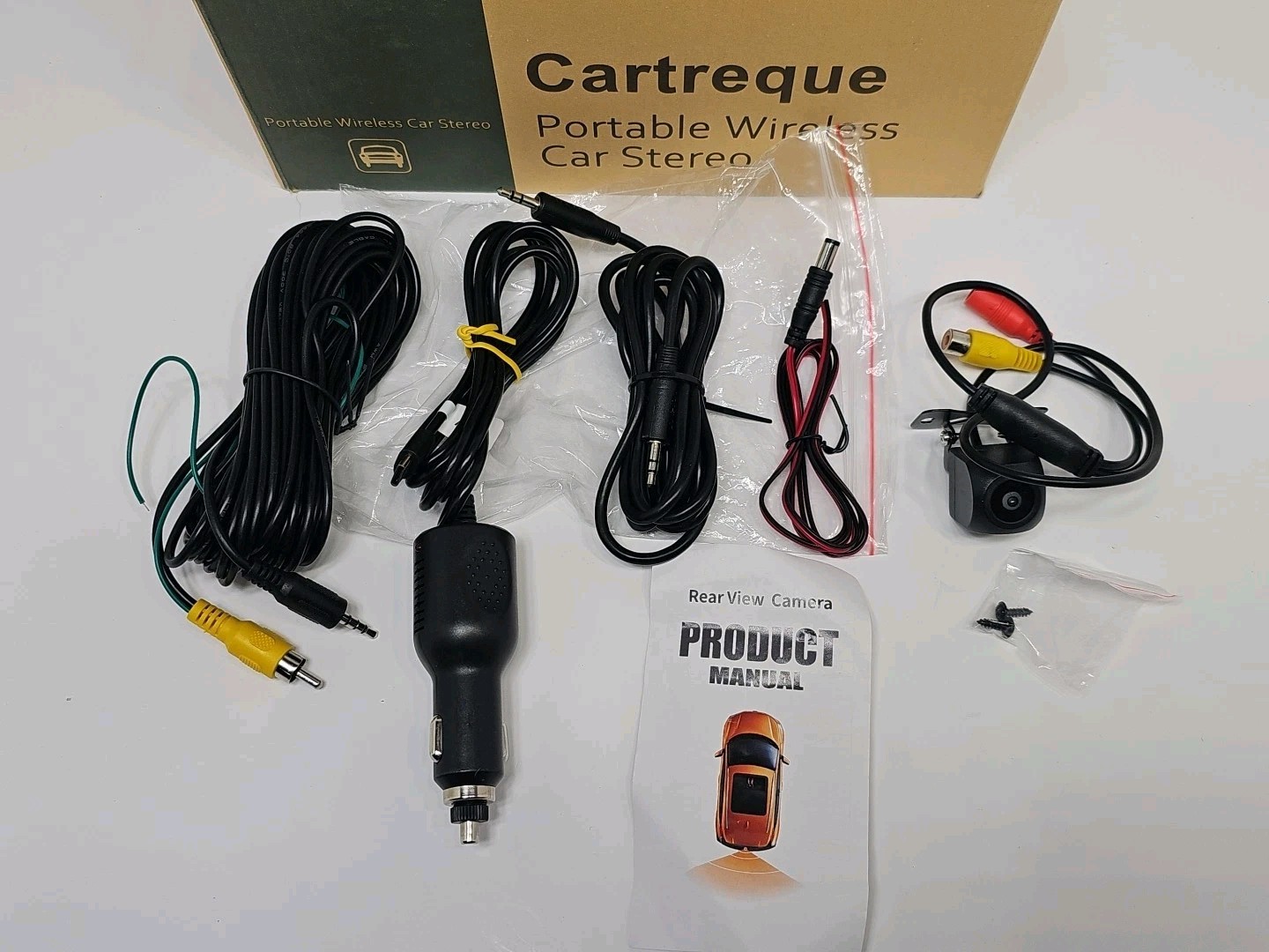 Cartreque Portable Wireless Car Stereo 9″ Touchscreen W/Rear View Camera