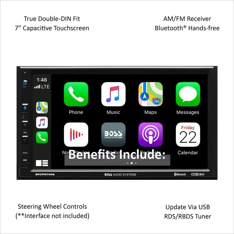 BOSS Audio Systems Car Stereo System w/Backup Cam – Apple CarPlay, Android Auto,