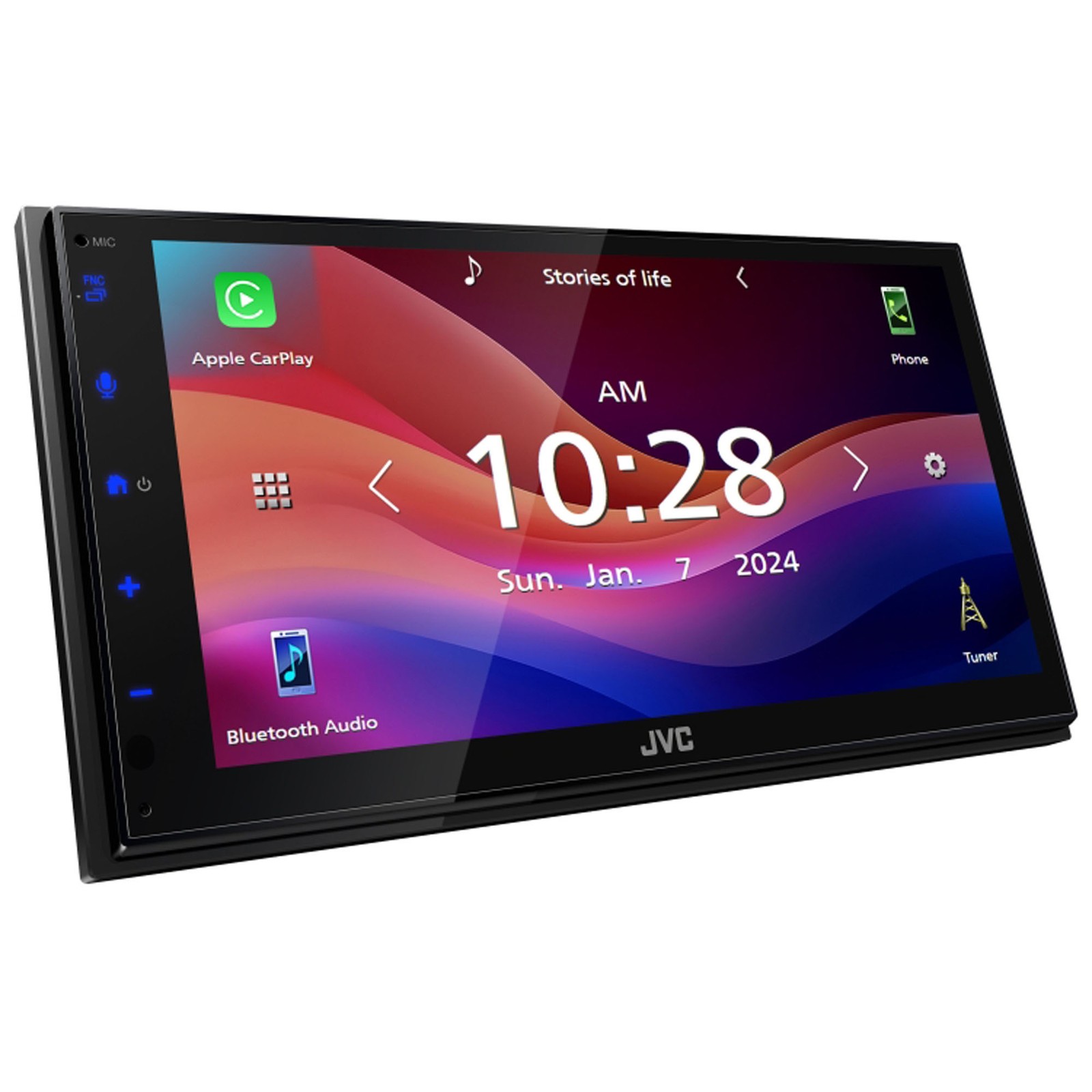 JVC KW-M590BT Digital Media Receiver Featuring 6.8″ Capacitive Touch Monitor,…