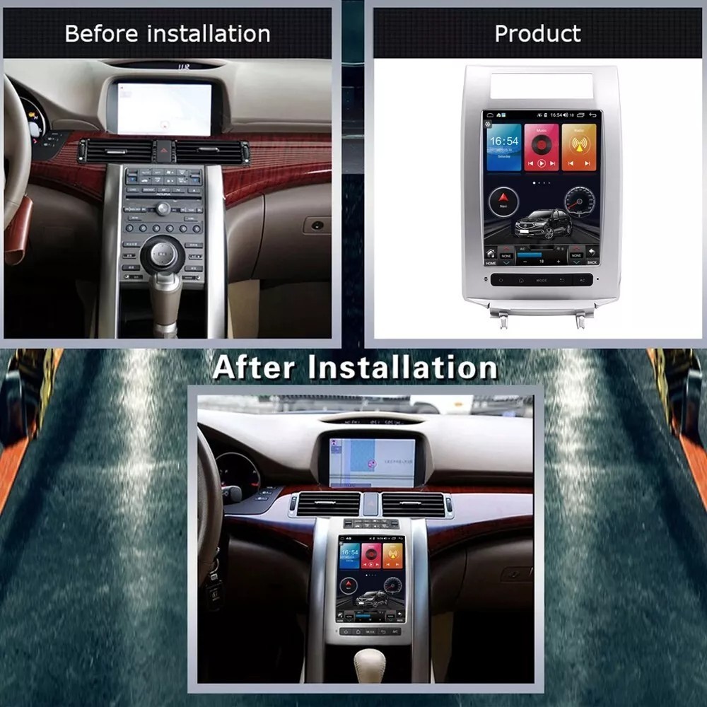 10.4” Tesla Screen Android Carplay Car Stereo Radio 6+128G For Acura RL 2004-12
