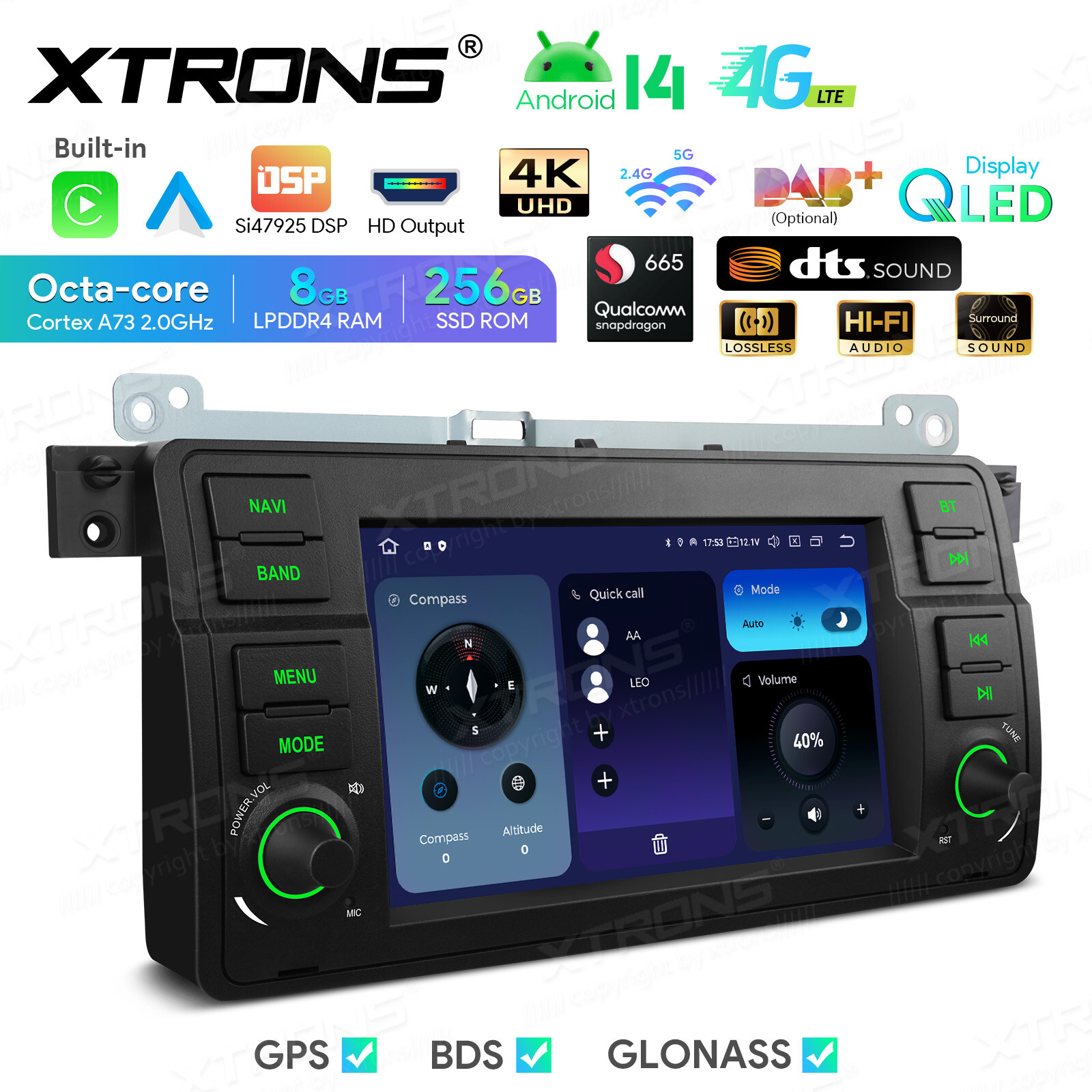 128G For BMW E46 M3 7″ Android 12 GPS Navigator Car Radio DVD Player Navi Stereo