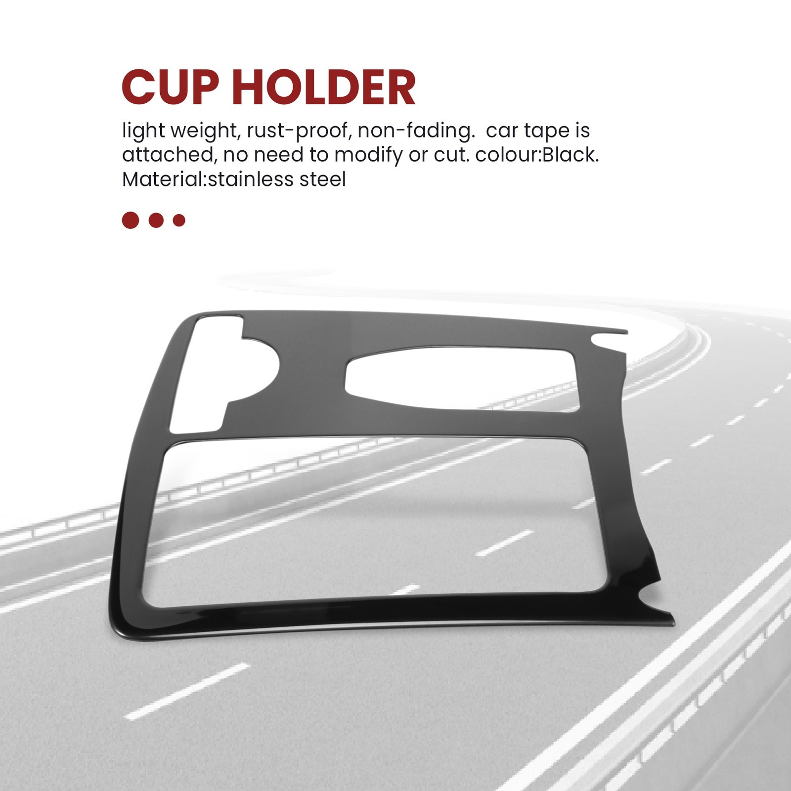 Car Center Console Water Cup Holder Frame Cover Trim Accessories for C1484