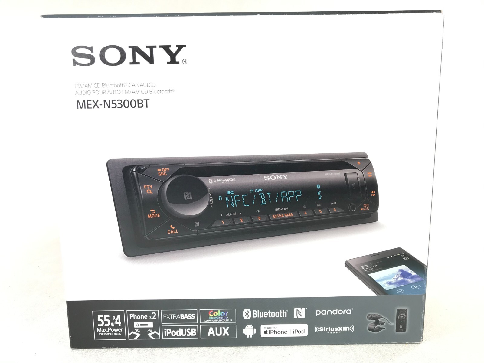 Sony MEX-N5300BT Bluetooth CD Player 55w x 4 Android iPhone AM FM XM USB Aux 6Ch