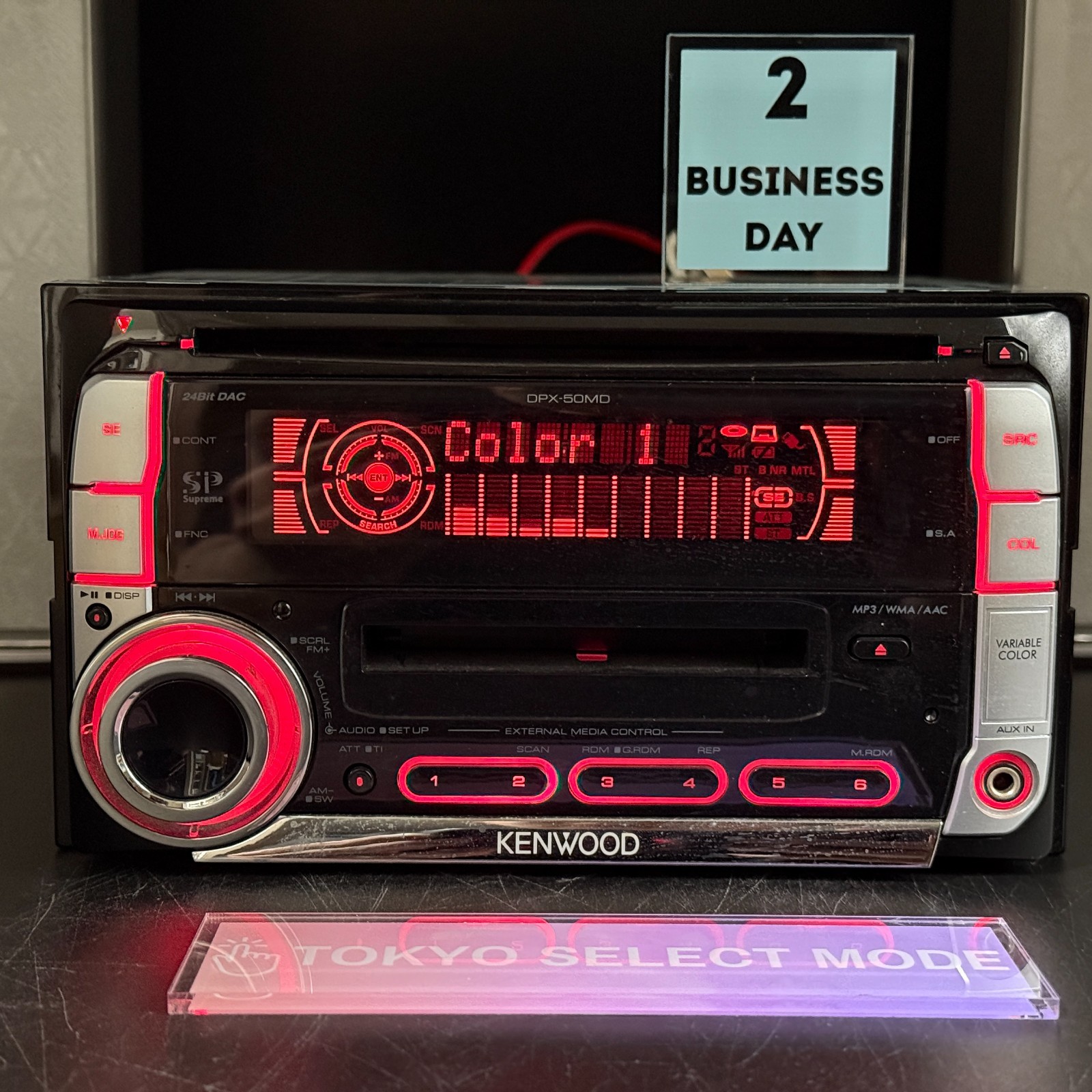 Kenwood DPX-50MD 2DIN CD MD Player Car Stereo Added Bluetooth JDM Tested Stock