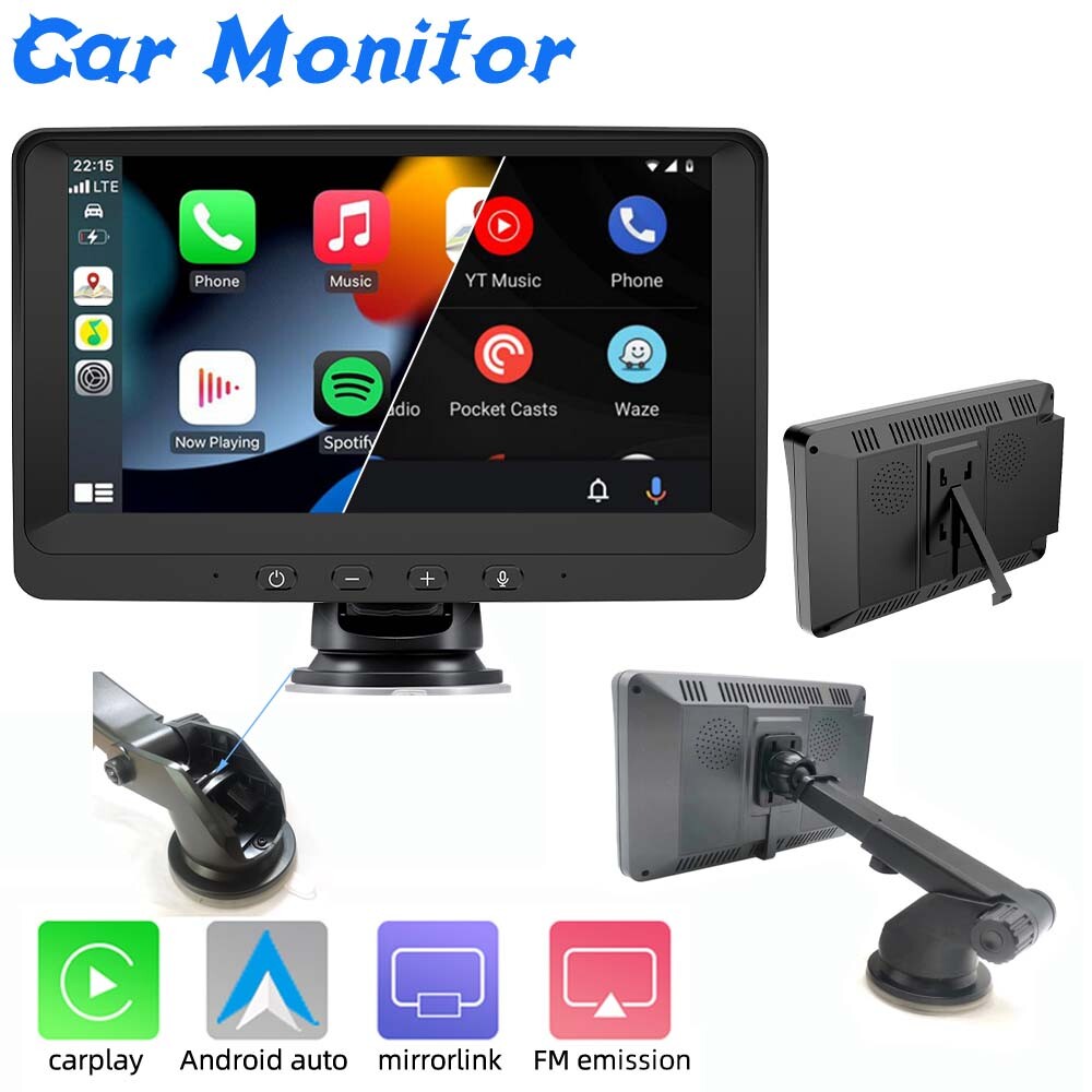 7In Wireless Portable Apple Carplay Car Stereo Radio Bluetooth IPS Touch Screen