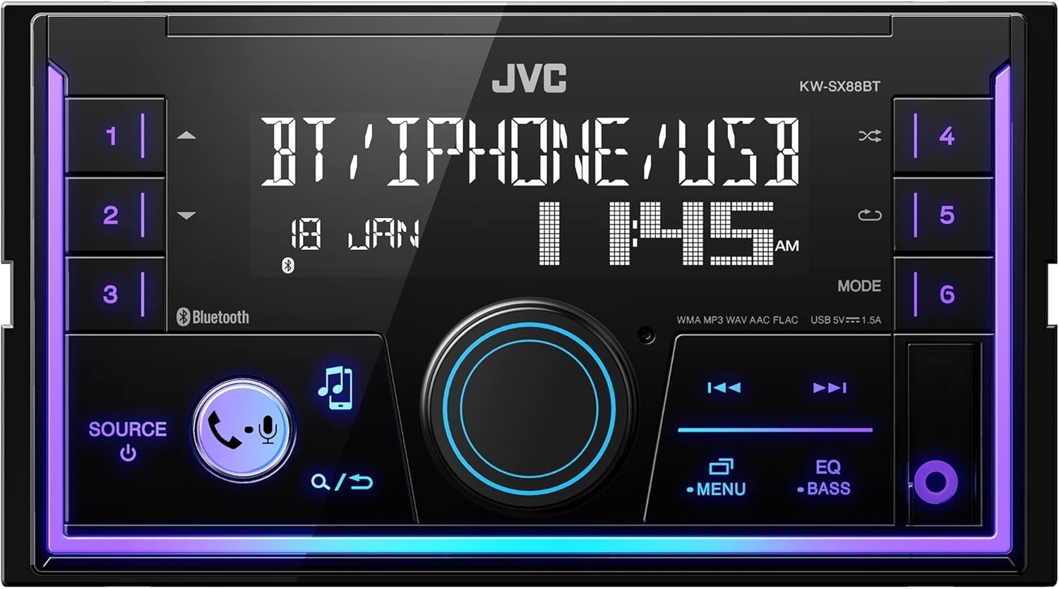 KW-SX88BT Bluetooth Double DIN Car Stereo, 200W Digital Stereo Receiver, AM/F…