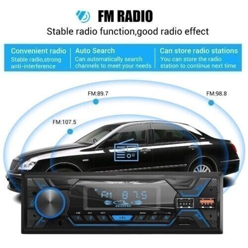 Car Stereo In-Dash Bluetooth Aux Input Receiver Audio SD Radio MP3 Player FM