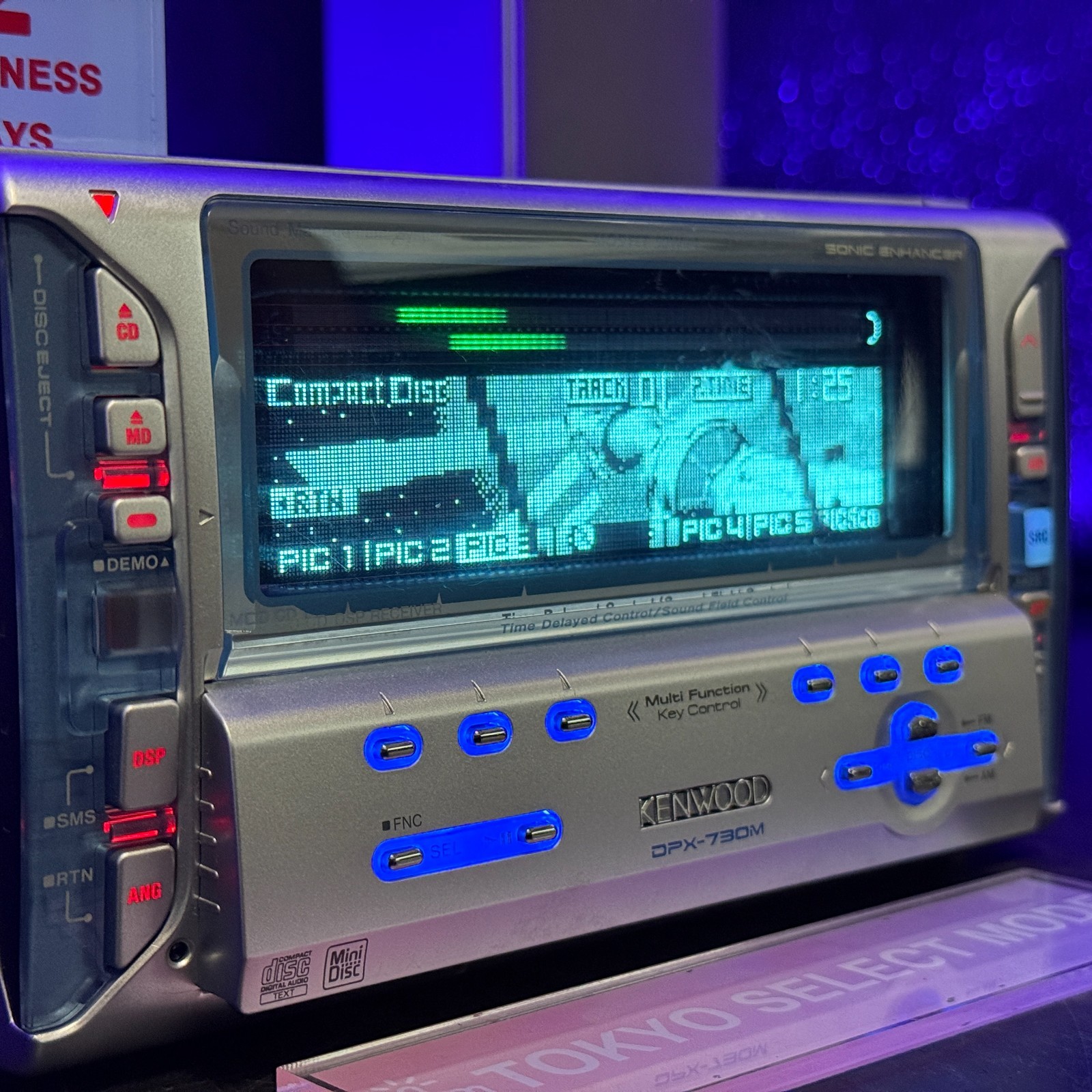 Kenwood DPX-730M 2DIN Car Audio CD MD Player Added Bluetooth JDM Tested In Stock
