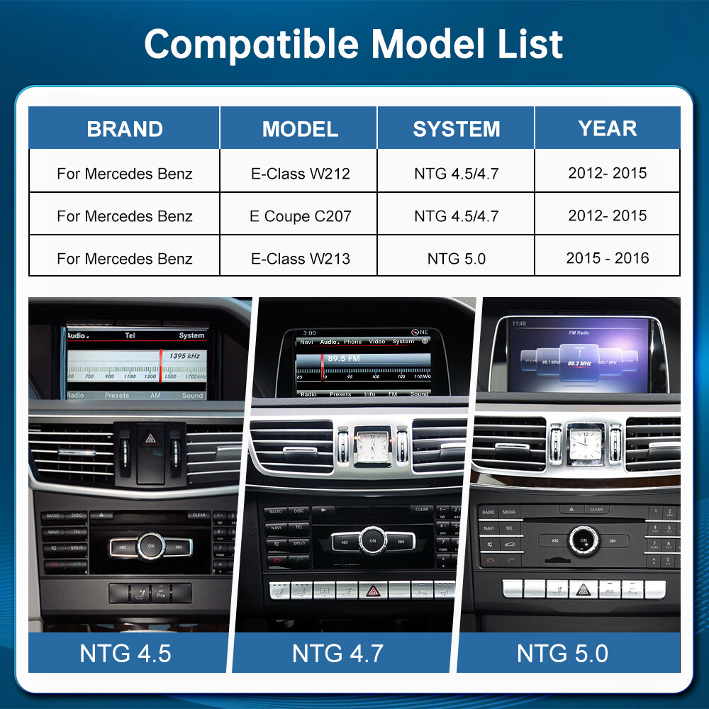 Wireless CarPlay Android Auto Module For Mercedes Benz E350 E250 W212 Coupe W207