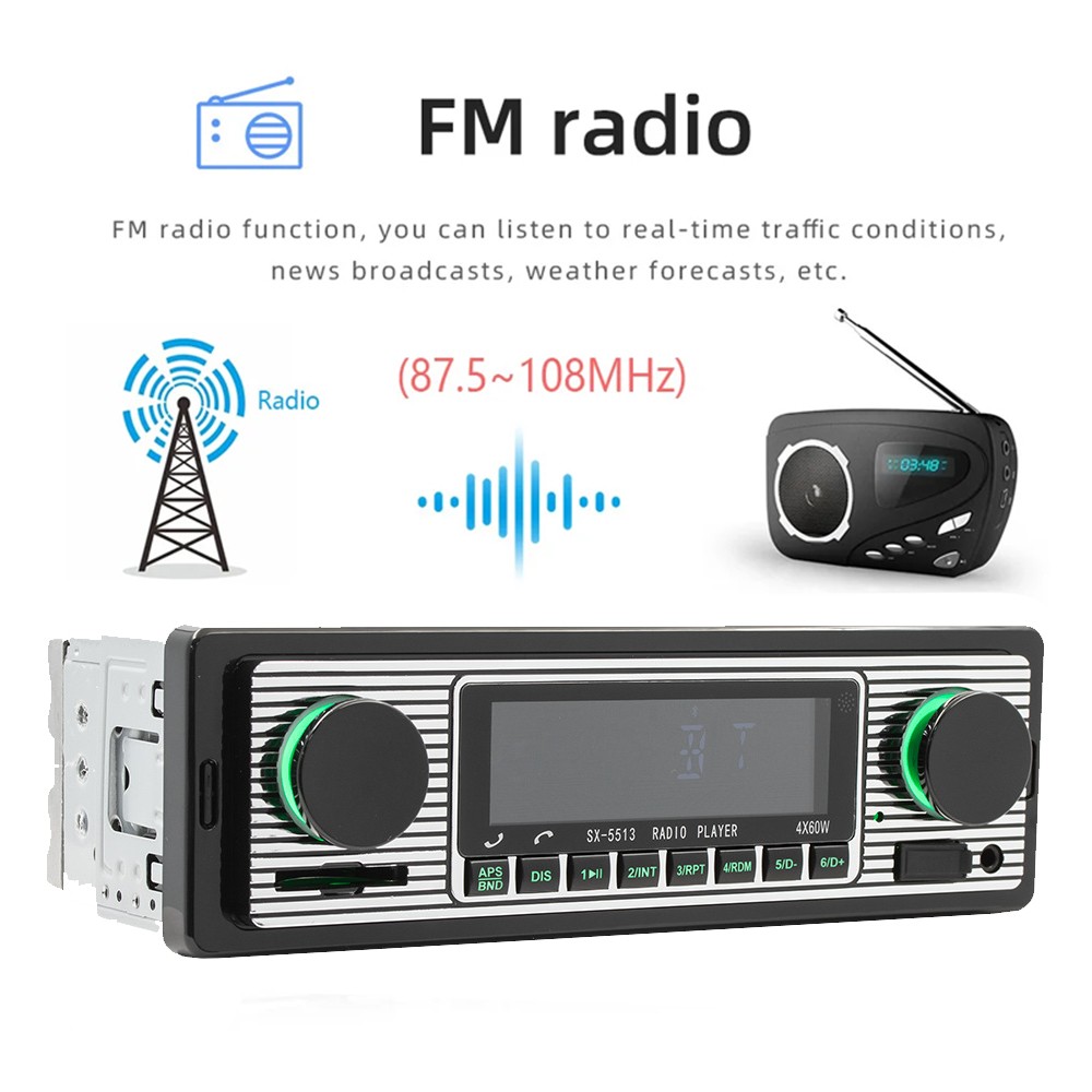 Car MP3 Player USB SD Card Bluetooth 5.0 Hands Free Calling Smart Find My Car