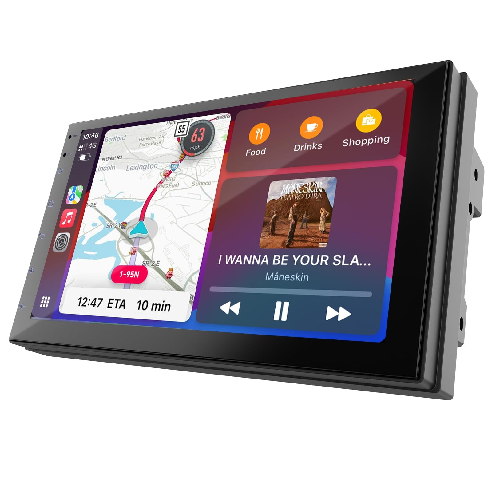 7″ Wireless CarPlay & Android Auto Touchscreen Double Din Stereo + Backup Cam