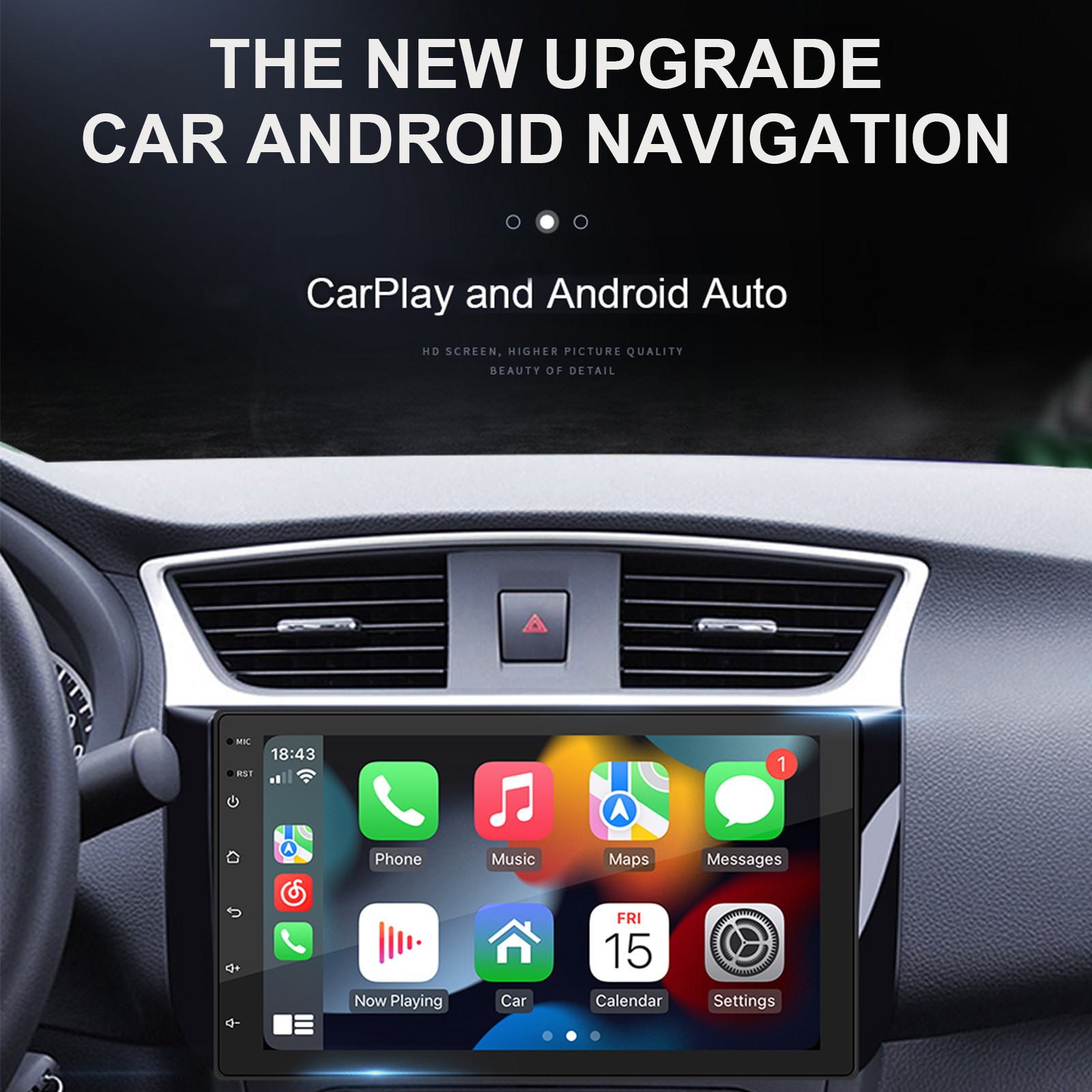7″ Android 10 GPS WiFi Bluetooth Car Stereo MP5 Player Carplay + 4 LED Camera