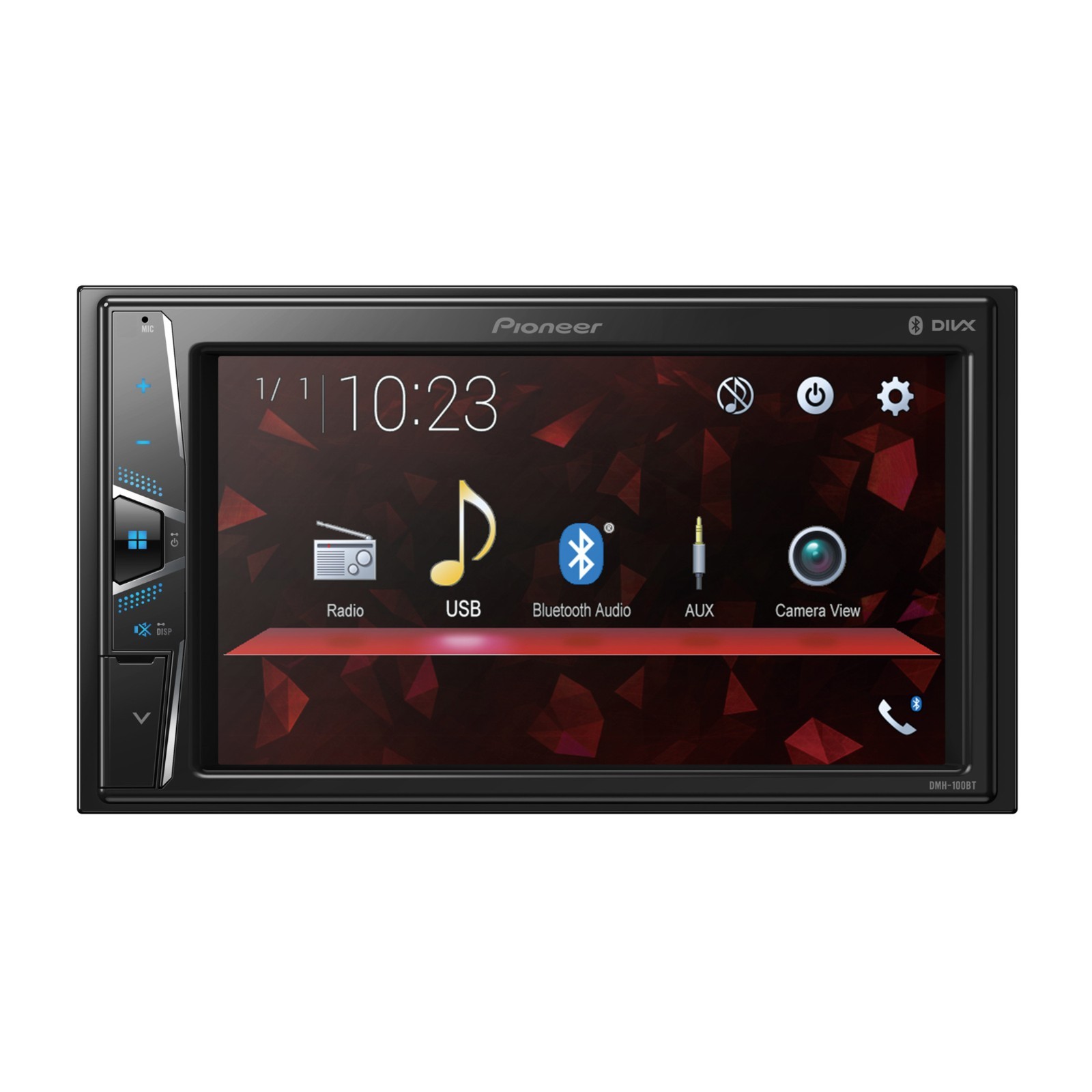Pioneer DMH-100BT Digital Media Receiver, 6.2 Inch WVGA Display, Bluetooth