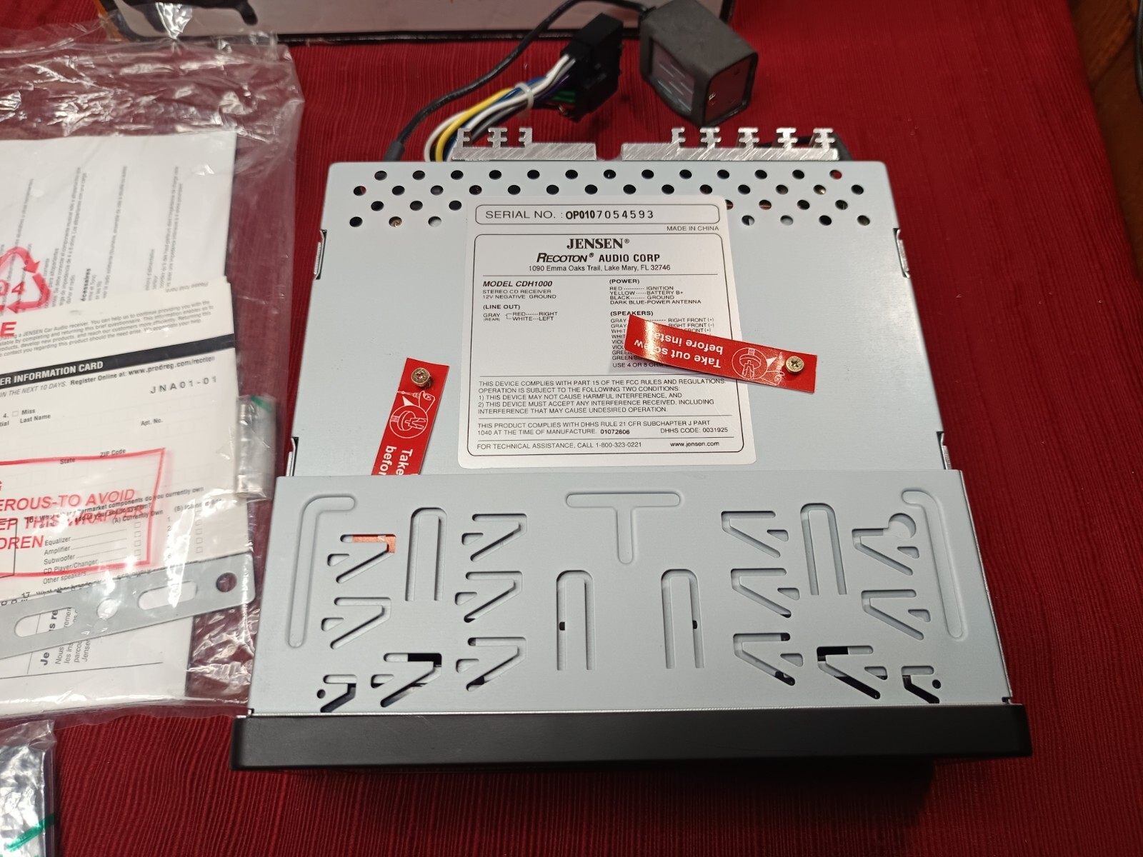 Jensen CDH1000 CD Receiver Car Stereo 160W NEW OPEN BOX, HAD SCREEN ISSUE – READ