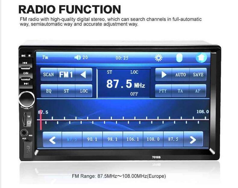 Car 7″ Bluetooth Audio Touch Screen Radio Audio Stereo MP5 Player USB SD Support