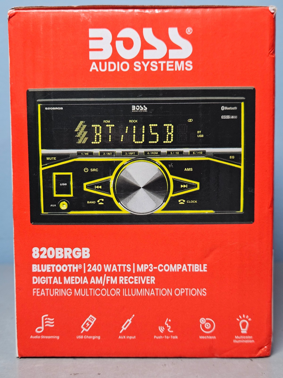 BOSS Audio 820BRGB Double Din 240 Watt Car Stereo, Bluetooth MP3 AM/FM Reciever
