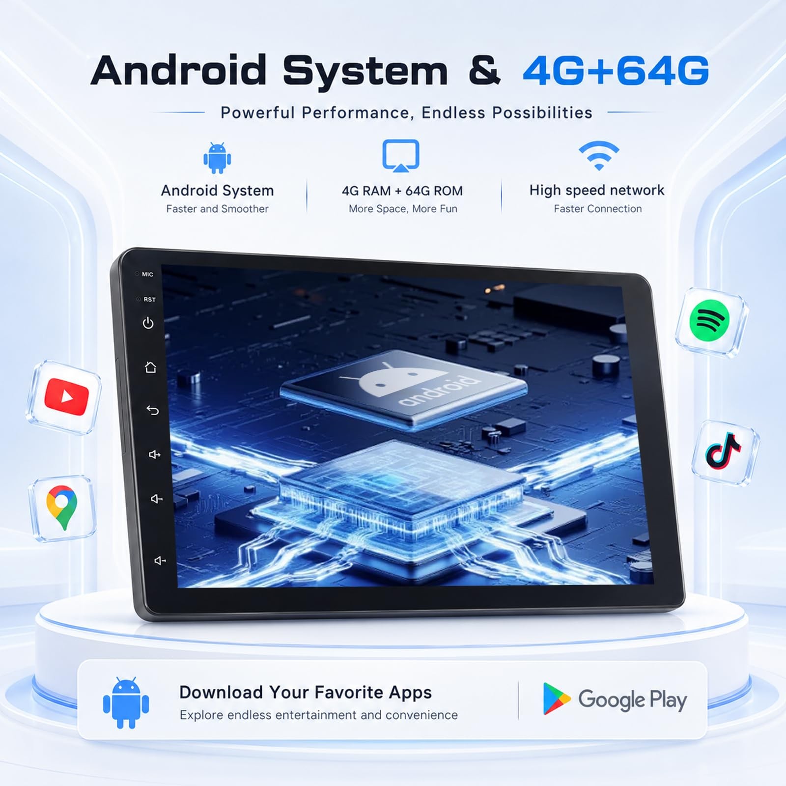9″ Touchscreen Wireless Carplay Android Auto Stereo for 2005-2010 Chrysler 300