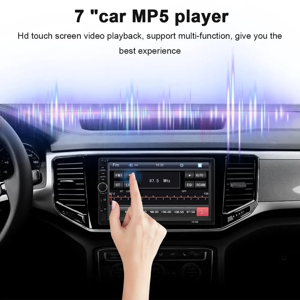7″ 2DIN Car Stereo Radio Bluetooth Touchscreen TF AUX FM Video MP5 Player