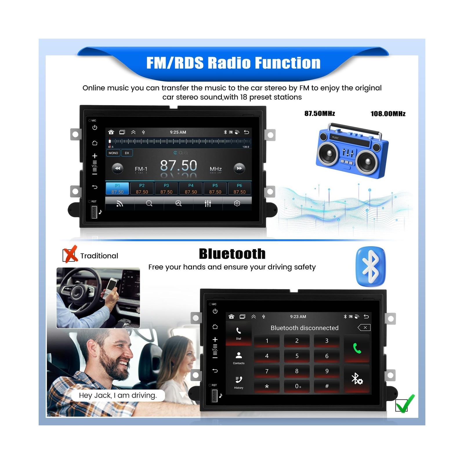[6+128G] 8-Core Android 15 Car Stereo Radio for Ford F150/F250/F350 2004-2014…