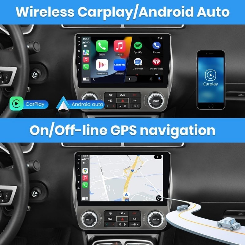 Android 13 Stereo Radio GPS + Backup Camera For Chevrolet Camaro 2008-15 Carplay