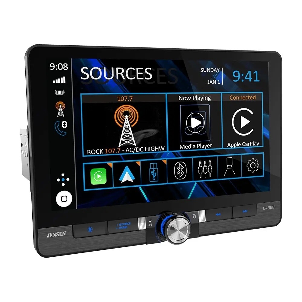 Jensen CAR813 8″ Floating Touchscreen with Bluetooth + License Plate Camera