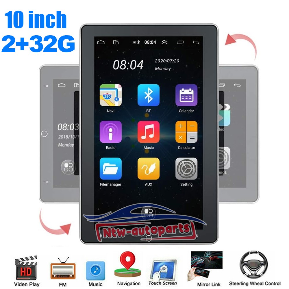 Android 13 Rotatable Car Stereo Radio Touch Screen GPS Wifi 32GB Navi 2 DIN 10″