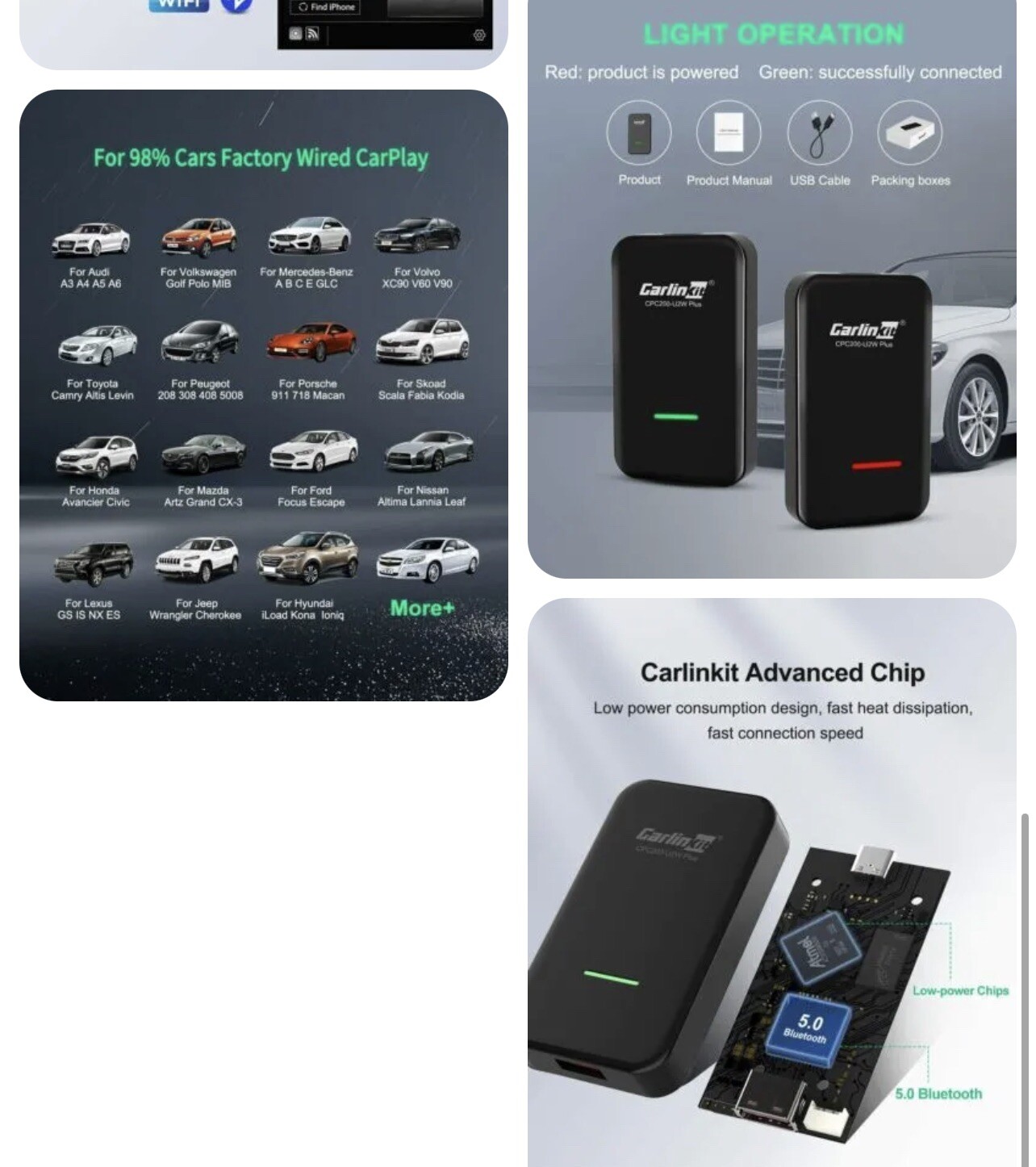 CarlinKit CPC200-U2W-Plus 3.0 Wireless CarPlay Adapter USB for Factory Wired