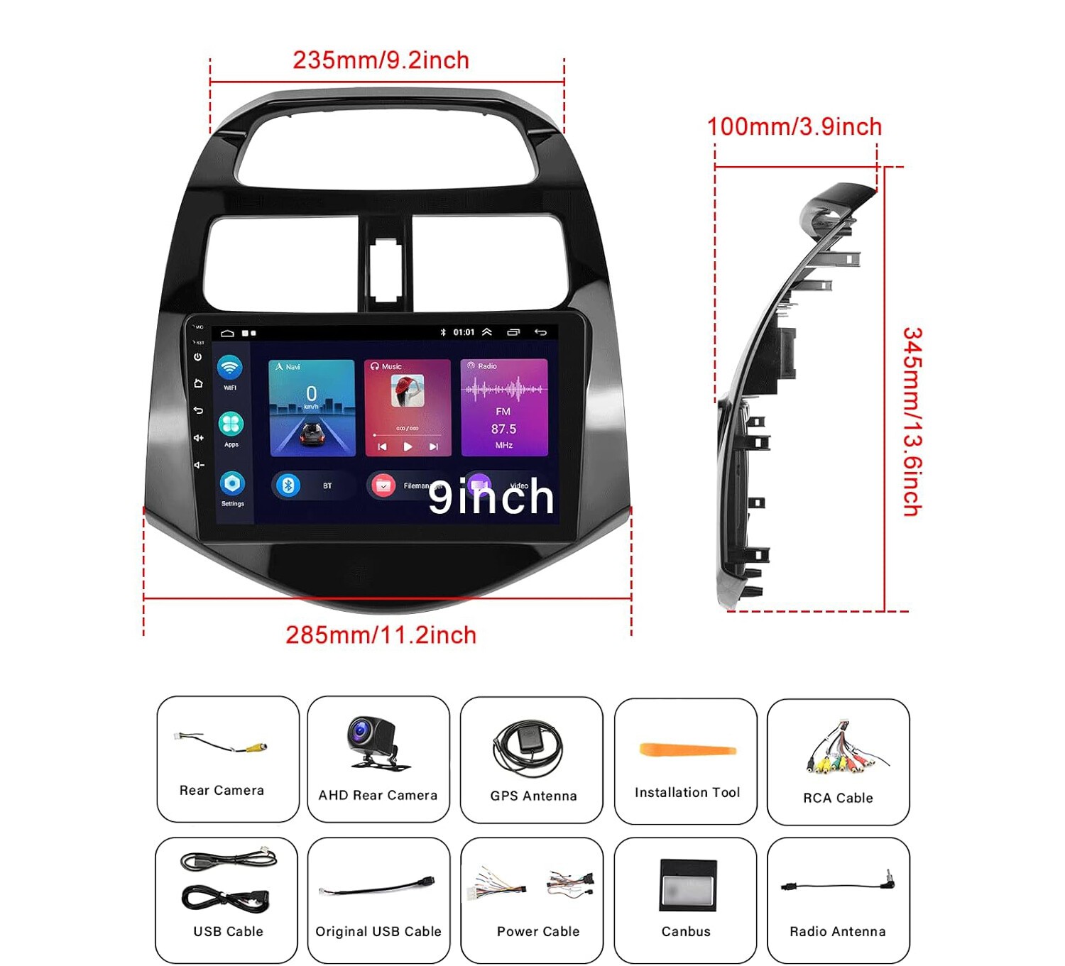 For 2013 2014 2015 Chevrolet Spark Car Stereo Radio Android 12 Carplay GPS w/Cam