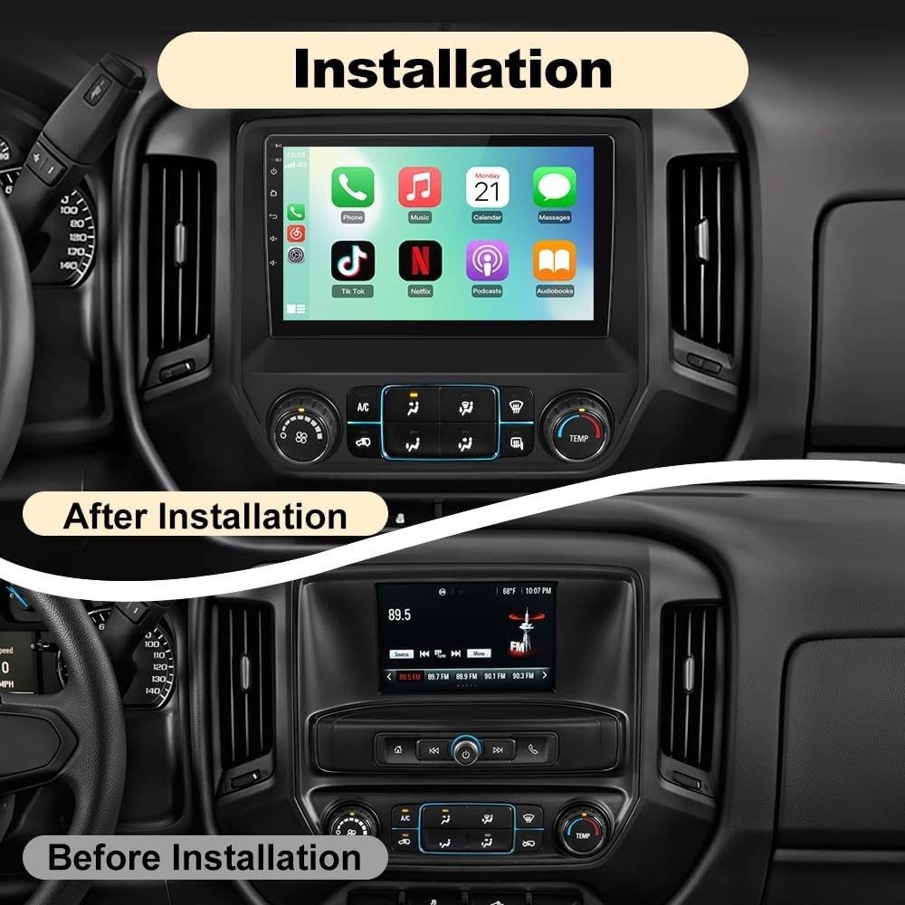 10.1″ 8Core 4+64G Android Auto Carplay for 2014-2018 Chevy Silverado GMC Sierra
