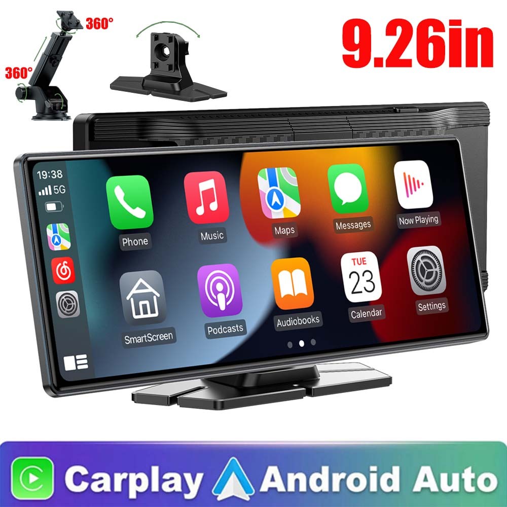 9.26″ Portable Car Stereo Wireless CarPlay Android Auto FM Touch Screen Radio