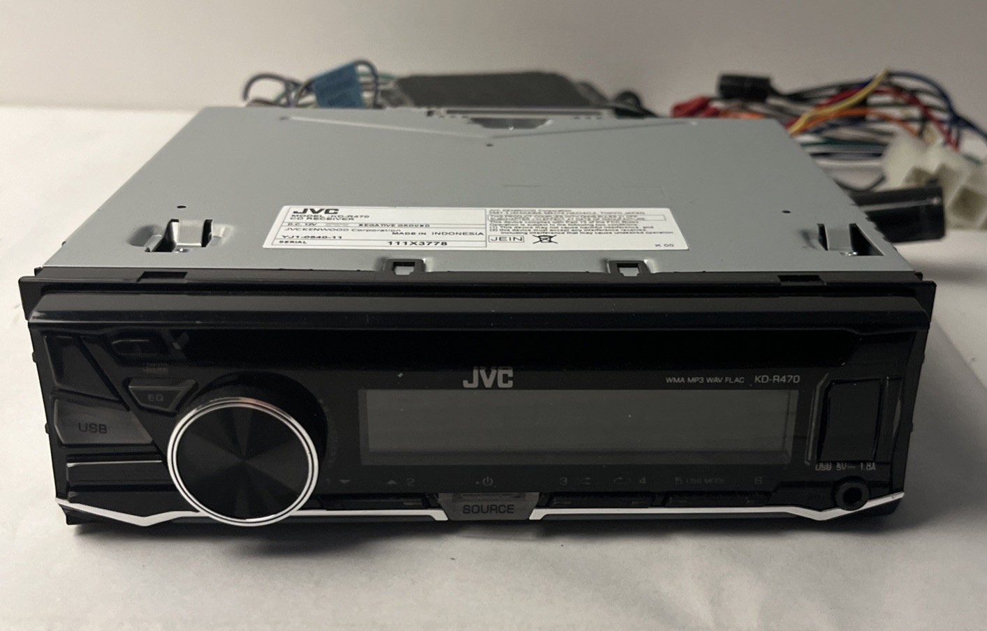 JVC KD-R470 CD Player USB WMA FLAC MP3 WAV AM FM Car Radio Aux