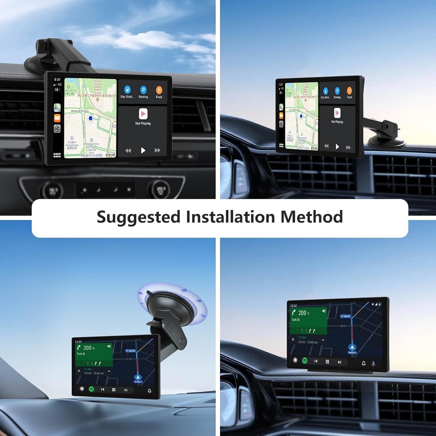 9″ Android CarPlay, Car Receiver with Android Auto Voice MirrorLink Bluetooth