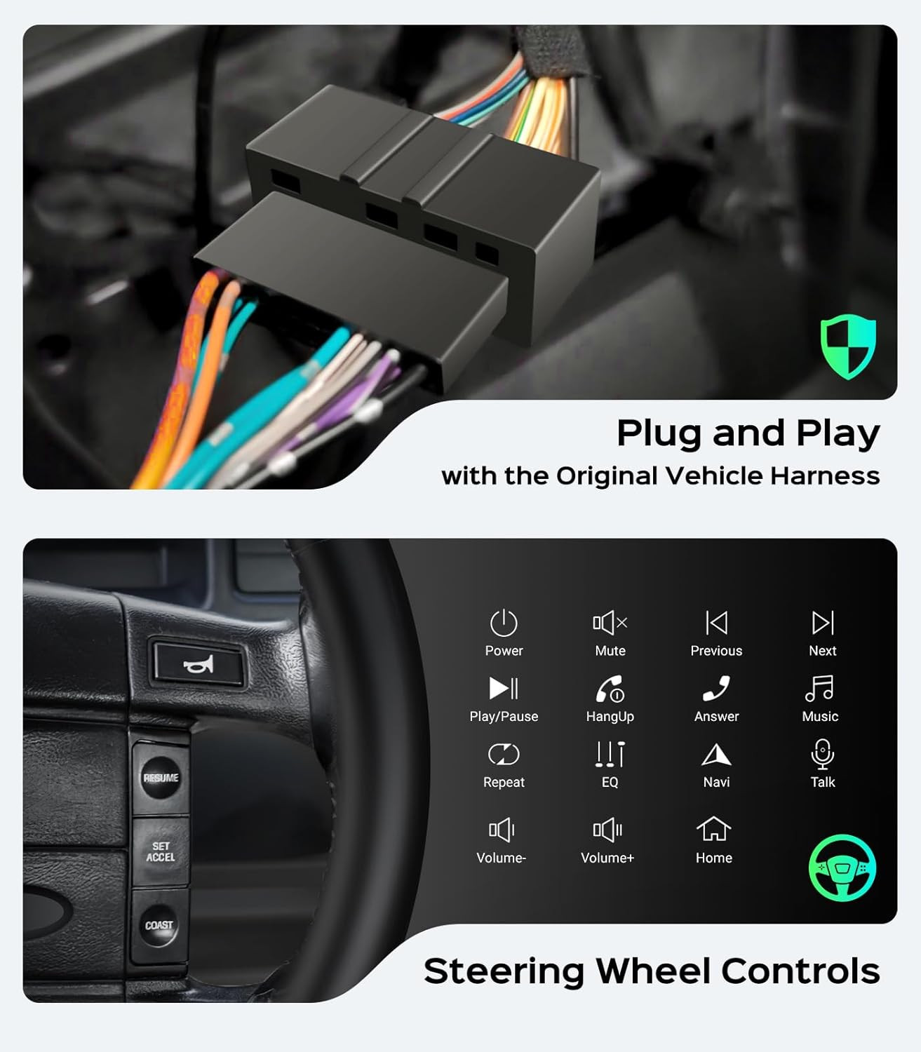 6.86″ Single Din Touchscreen Car Radio Wireless Carplay/Wired Android Auto, 1280