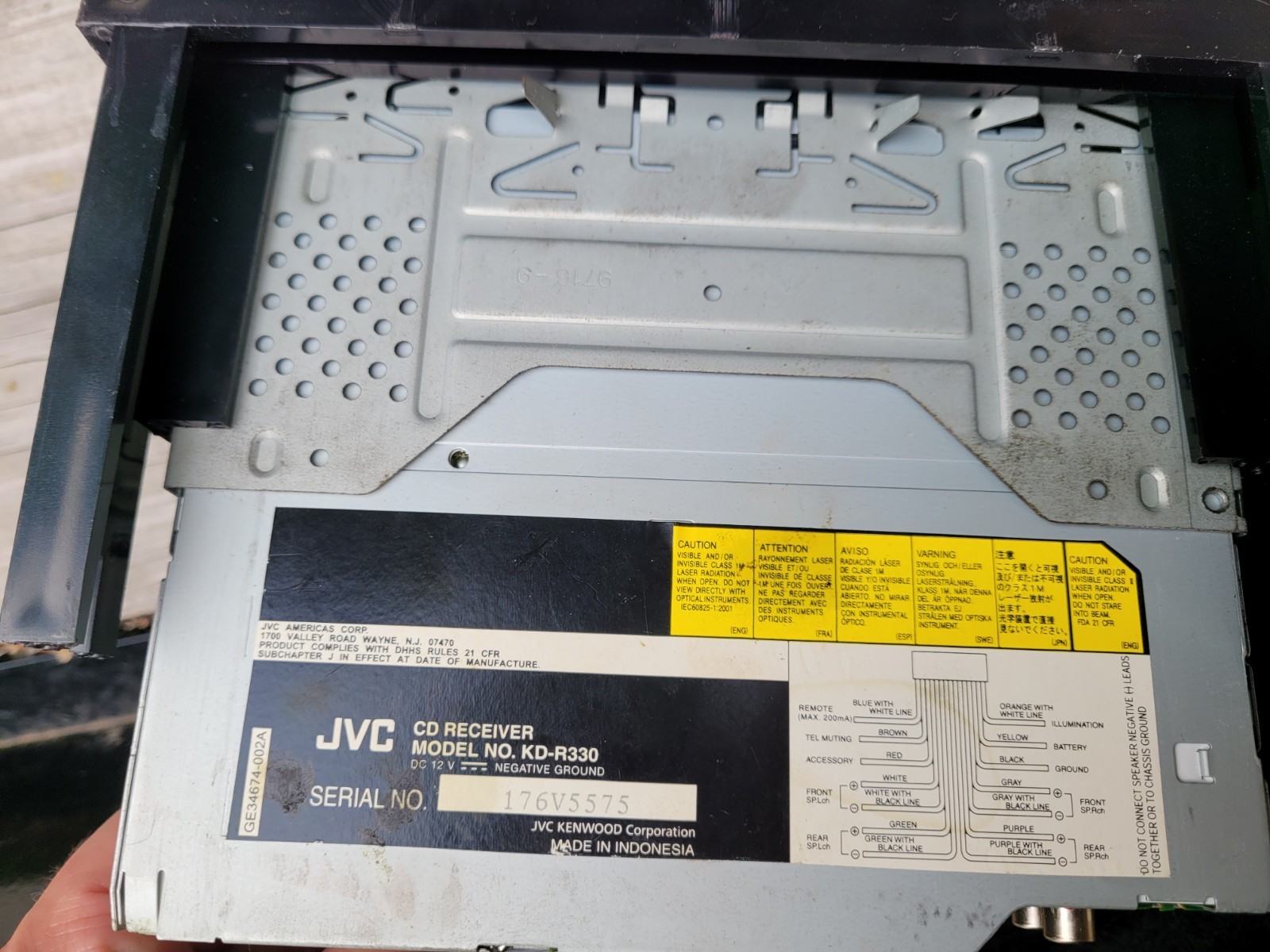 JVC KD-R330 Detachable Face CD Receiver AM/FM 50Wx4 Car Stereo Tested