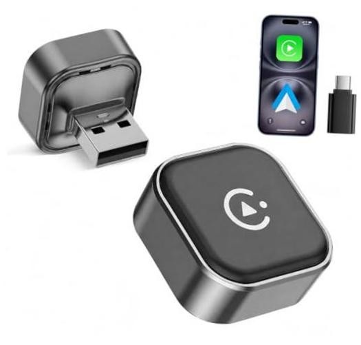 2026 Wireless CarPlay & Android Auto Adapter, Mini 2-in-1 Plug & Play Dongle