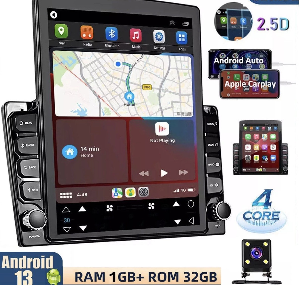 2 DIN Car Mp5 Player Touchscreen Navigation USB Bluetooth Ready