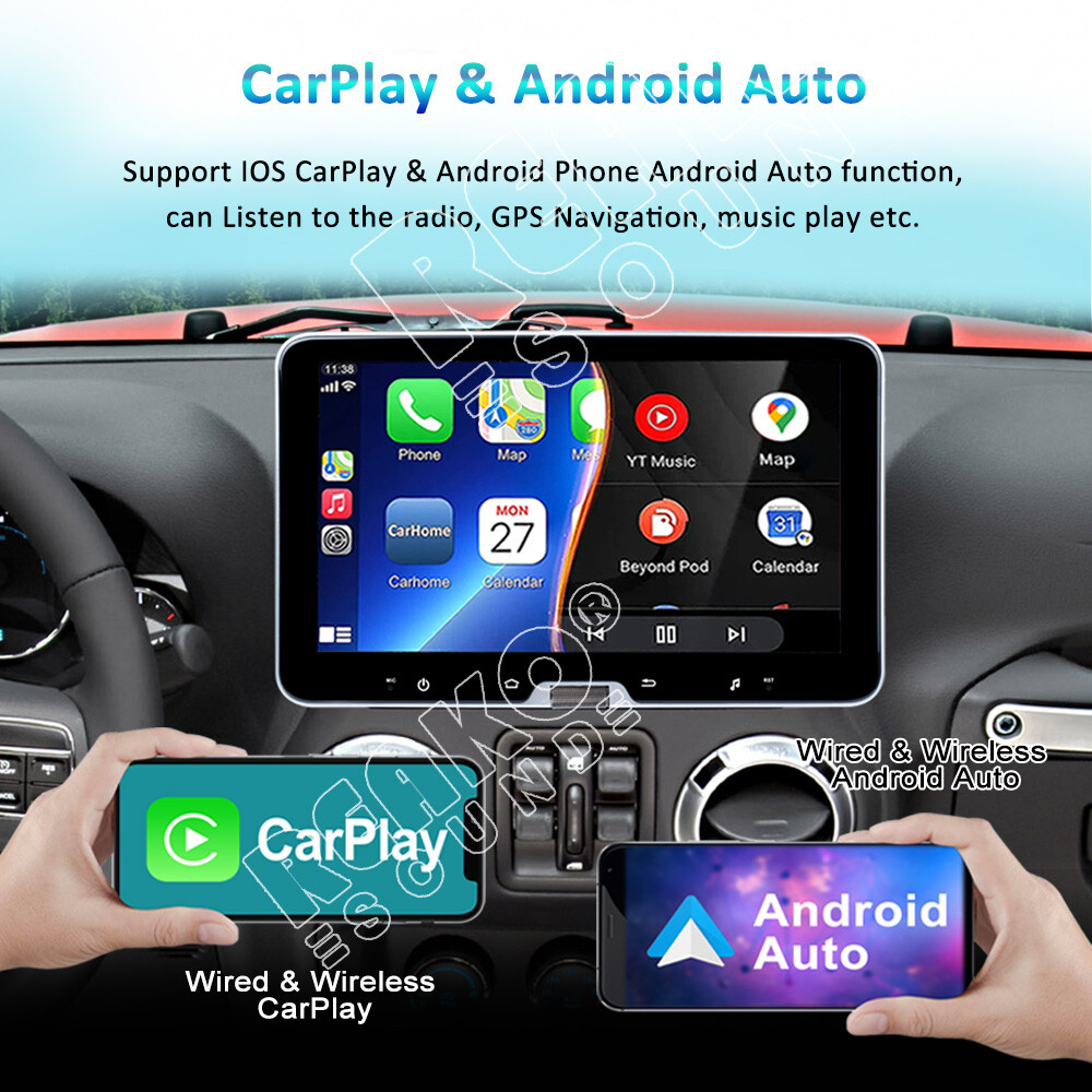 10.1”Android 13 CarPlay 2+32GB Car Stereo Radio GPS Navi 1DIN WiFi Bluetooth FM