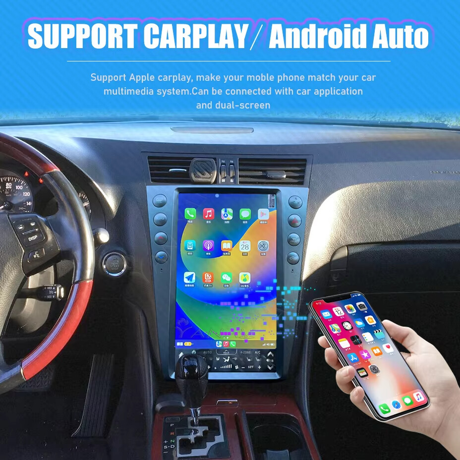 13.6″ Android Tesla Screen Car Radio For Lexus GS300 350 430 450h 460 2005-2011