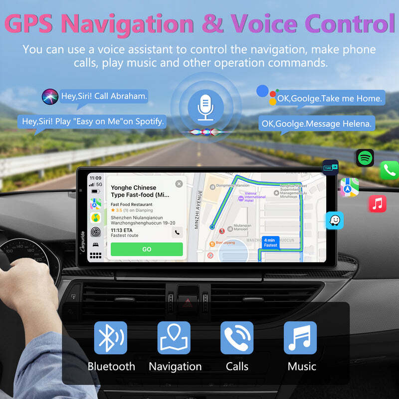 CARPURIDE W903 Smart Multimedia Wireless Carplay Android Auto With Dash Camera