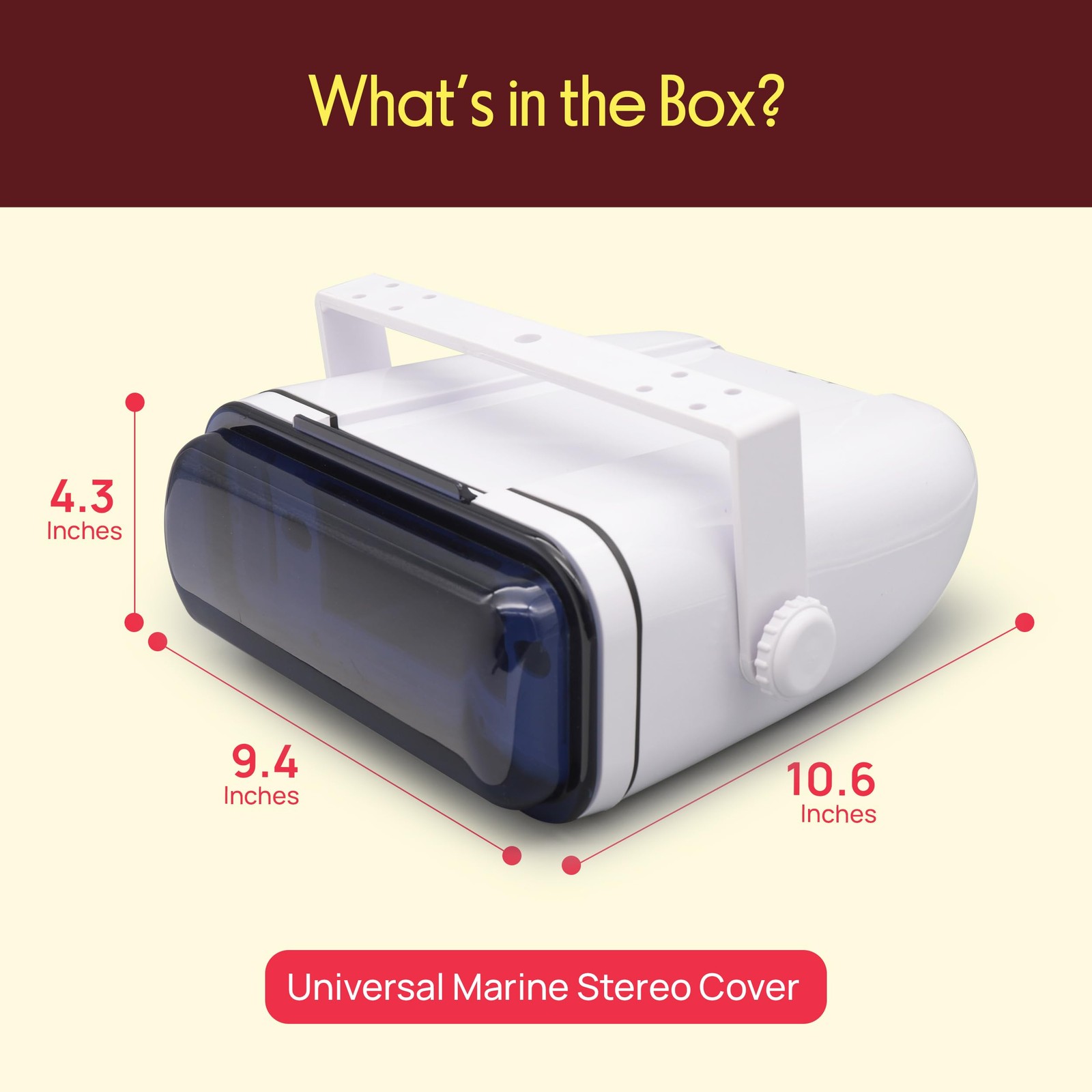 Pyle Durable Universal Marine Stereo Cover – Water Resistant housing, White