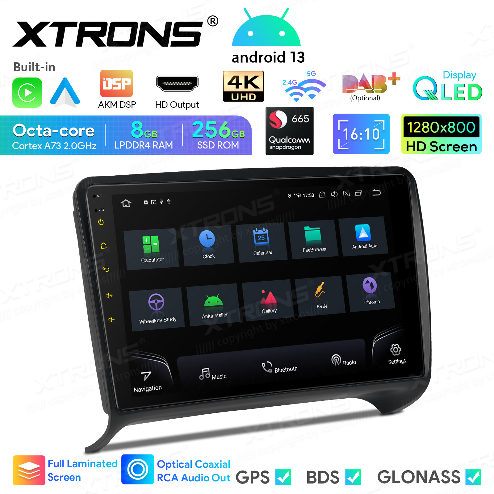 9″ QLED 8-Core 8+256GB Android 13 Car Play GPS Stereo For Audi MK2 TT