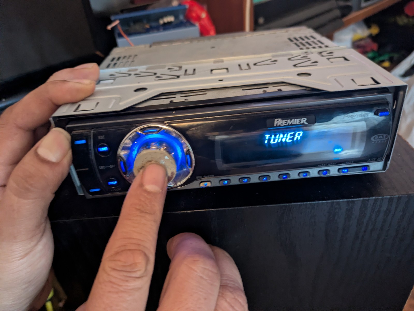 Pioneer Premier DEH-P490iB car audio in-dash unit.