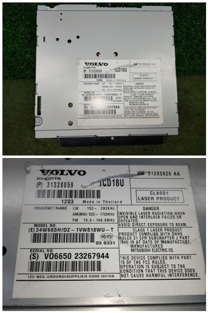 Volvo 31328059 V50 2.0 Classic CD Player Audio Near Mint JAPAN