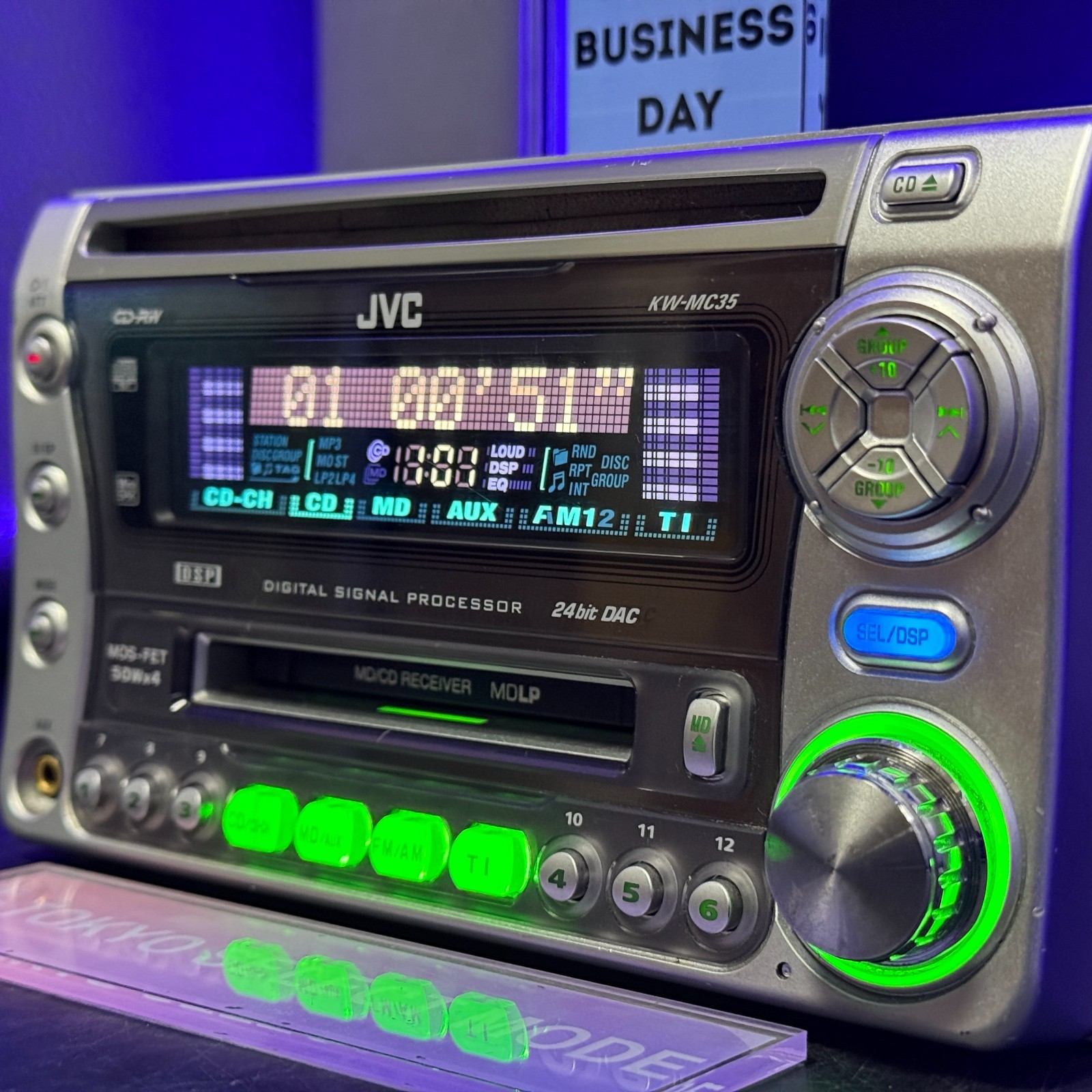 JVC KW-MC35 Car Audio 2DIN CD MD Bluetooth Ready Vintage JDM Tested In Stock