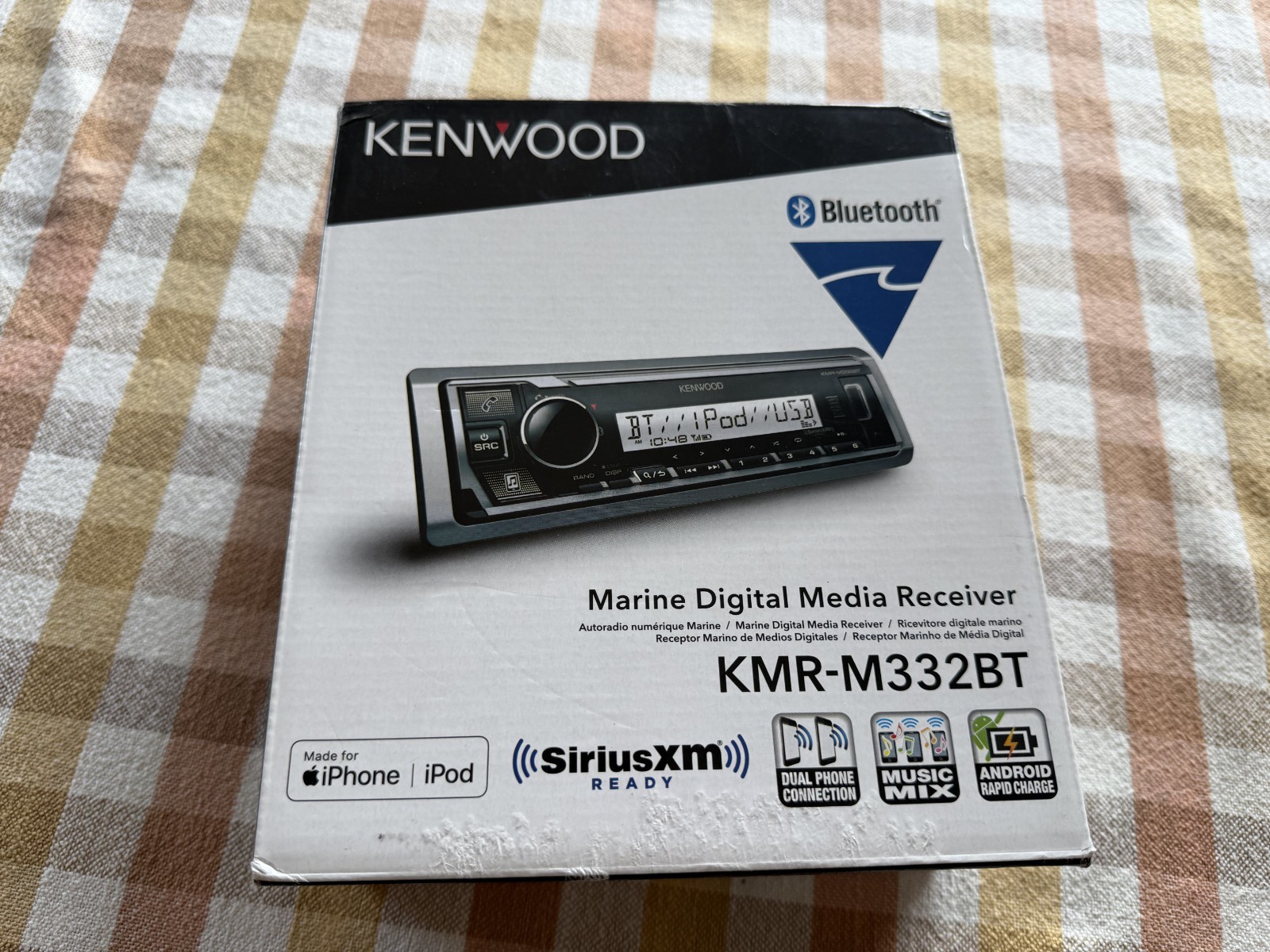 Kenwood KMR-M332BT Marine Digital Media Stereo Receiver Bluetooth USB Alexa Open