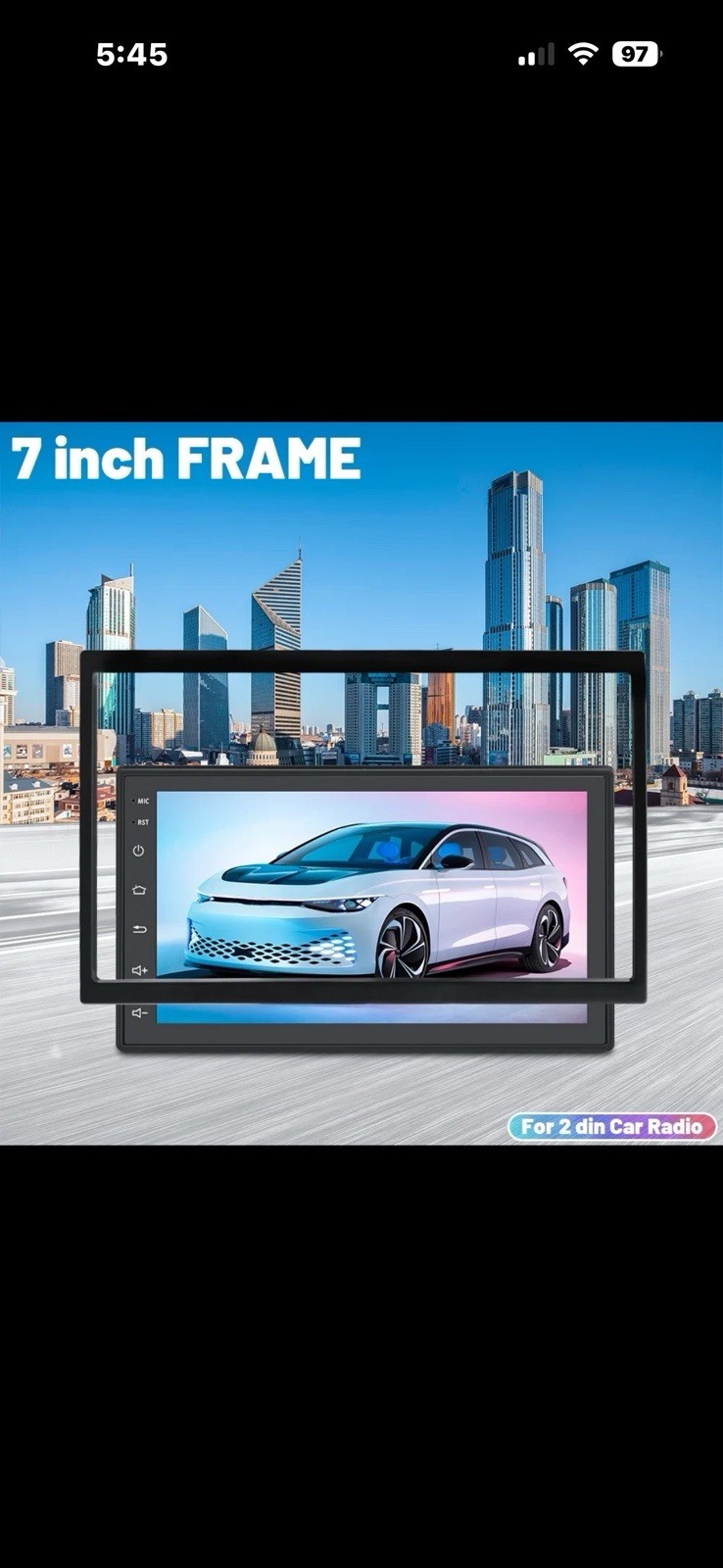 7×4 inch Car Radio MP5 Install Frame Universal 2 Din Car Radio 178x100MM