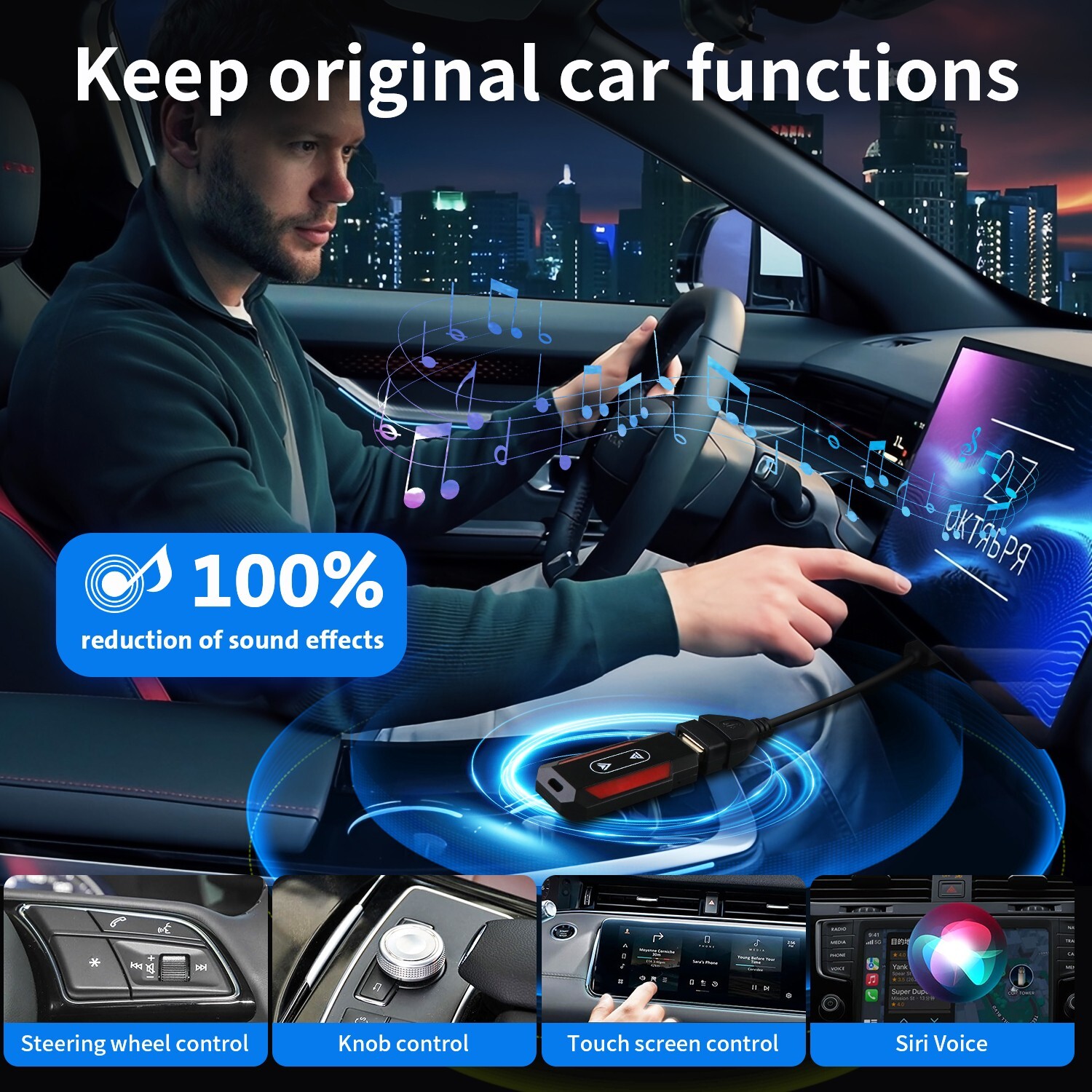 2 In 1 Wired to Wireless CarPlay Adapter For iPhone Apple Carplay Android Auto