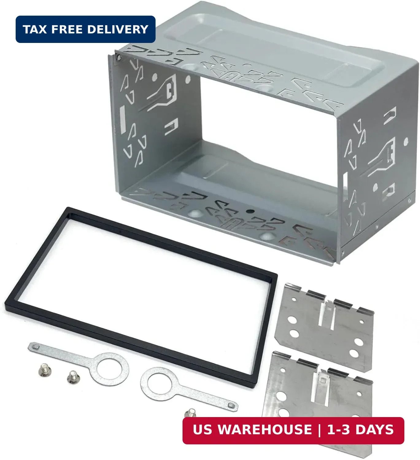 Sound-Way Car Stereo Double DIN Universal Cage with Frame, Installation Dash Kit